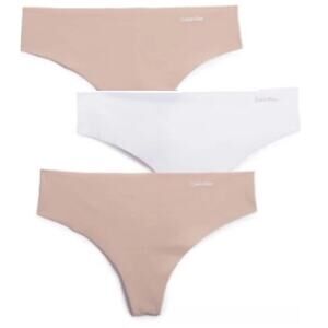 Calvin Klein Women’s Underwear Invisibles 3-Pack Thong Size Large